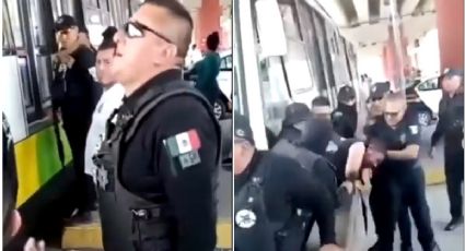 Policías golpean a Taxistas para disolver manifestación en Coacalco, Edomex