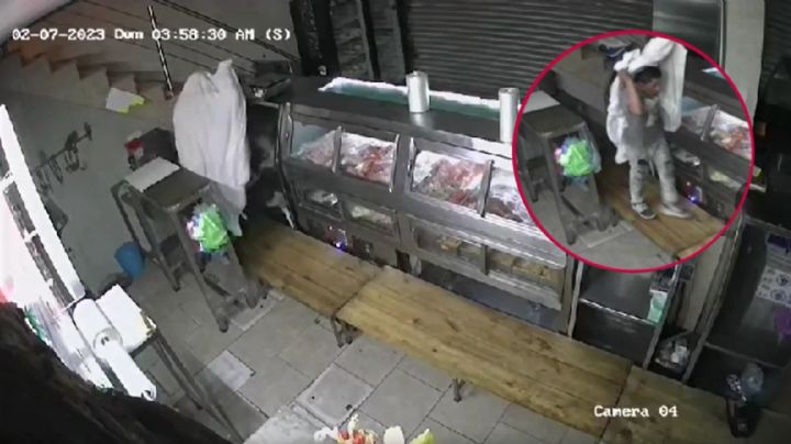 Cámaras captan a “fantasma ratero” saqueando carnicería