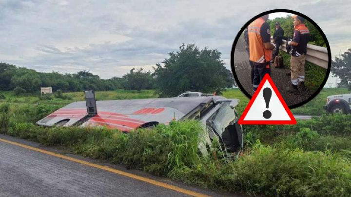 VIDEO: Un muerto y 13 heridos deja volcadura de ADO en autopista de Veracruz