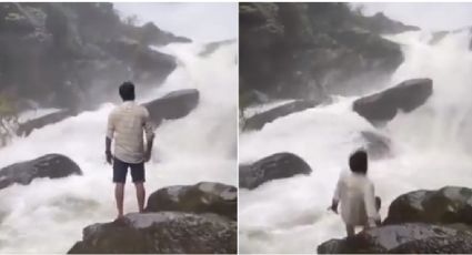 VIDEO: Joven pide lo graben contemplando una cascada en la India y muere