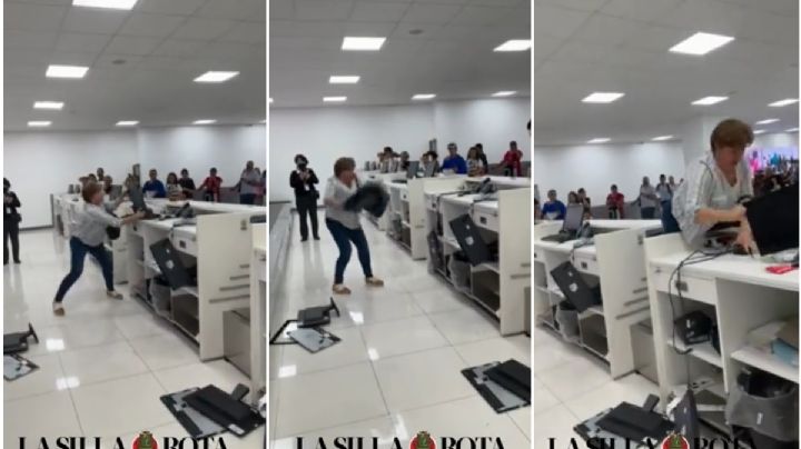 VIDEO: Arrestan a mujer por causar destrozos en el AICM