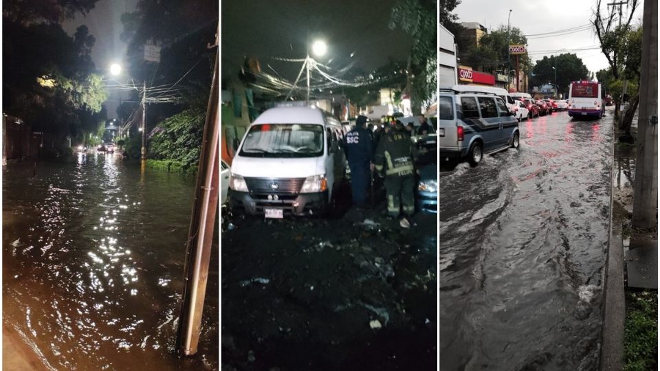 Estos son los encharcamientos e inundaciones provocados por la lluvia en la CDMX