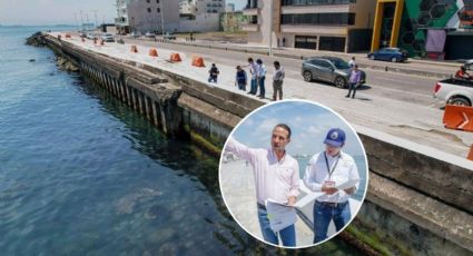 Inspeccionan zona que requiere rehabilitación en el bulevar de Boca del Río