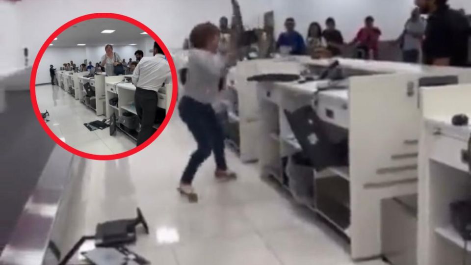 Una mujer fue arrestada en el AICM tras perder el control y causar destrozos en mostradores de Volaris