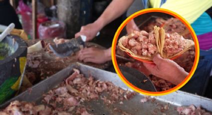 Así son los tacos de carnitas de medio kilo que se venden cerca de Pachuca