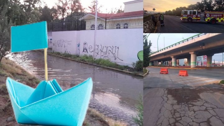 Precaución: Cierre parcial en bulevar Nuevo Hidalgo Pachuca por inundación; siguen labores I Fotos