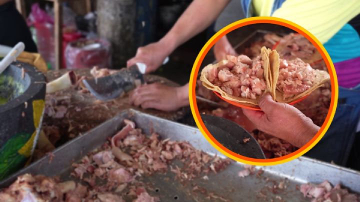 Así son los tacos de carnitas de medio kilo que se venden cerca de Pachuca