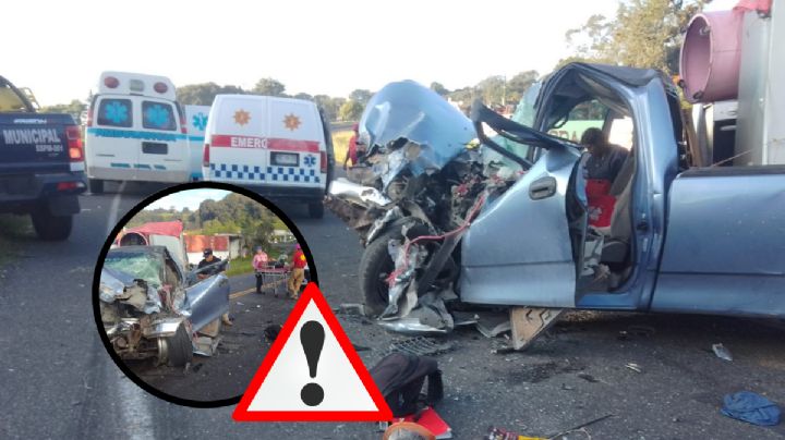 Accidente en la Xalapa-Perote: Chocan camioneta y tráiler; hay dos lesionados