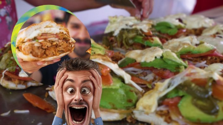 Así son las tortas con medio kilo de relleno que se venden cerca de Pachuca