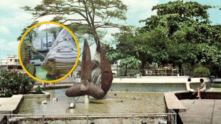 Así se vio la fuente de Los Flamingos en la avenida Díaz Mirón por más de 40 años, en Veracruz