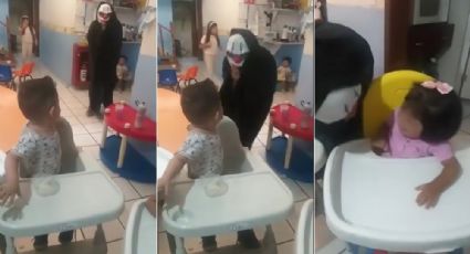 VIDEO | Maestra asustaba a niños con máscara de payaso diabólico; clausuran el kínder