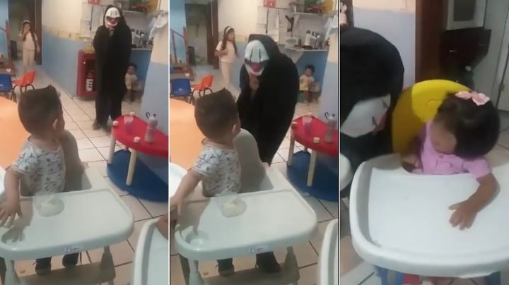 VIDEO | Maestra asustaba a niños con máscara de payaso diabólico; clausuran el kínder