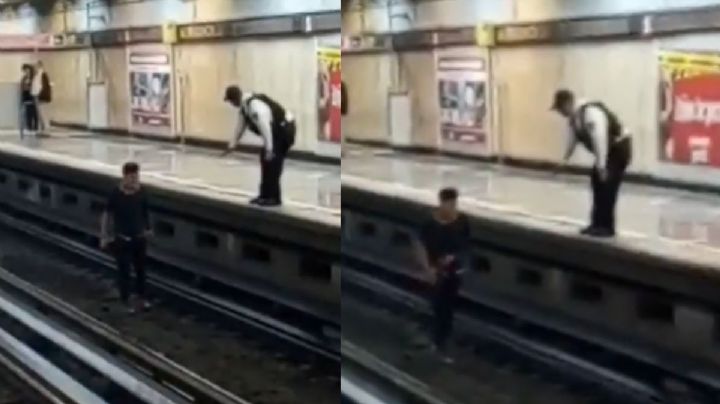 Metro CDMX: Hombre bajo efecto de sustancias camina en vías de estación