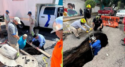 Las impactantes imágenes del socavón en la Miguel Hidalgo
