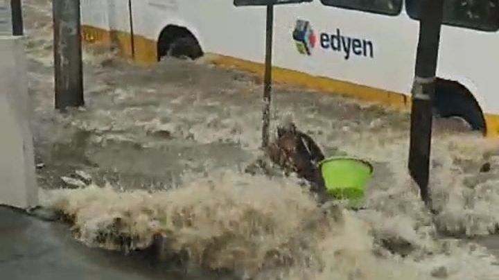 VIDEO: Fuerte inundación revuelca a adulta mayor en Coacalco; hay afectaciones en Ecatepec y Tultepec