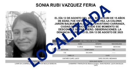 Localizan a Sonia Rubí, joven desaparecida en la Estación Mixiuhca del Metro CDMX