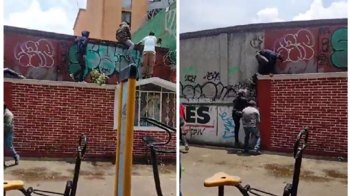 VIDEO: Sujetos se brincan para invadir predio en Tlalpan y agreden a vecinos