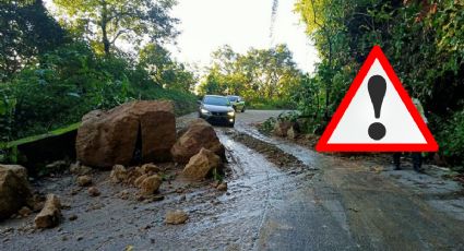 Alertan por derrumbe de rocas en la carretera Misantla-Xalapa. Esto se sabe