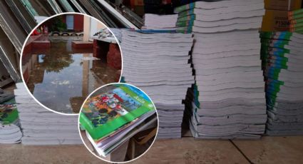 Se pierden más de mil libros de texto en inundación de escuela en Boca del Río