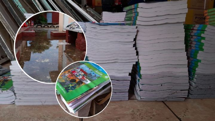 Se pierden más de mil libros de texto en inundación de escuela en Boca del Río