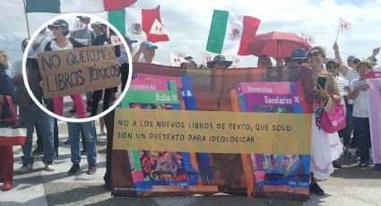 En Veracruz, familias marchan en contra de nuevos libros de texto gratuitos