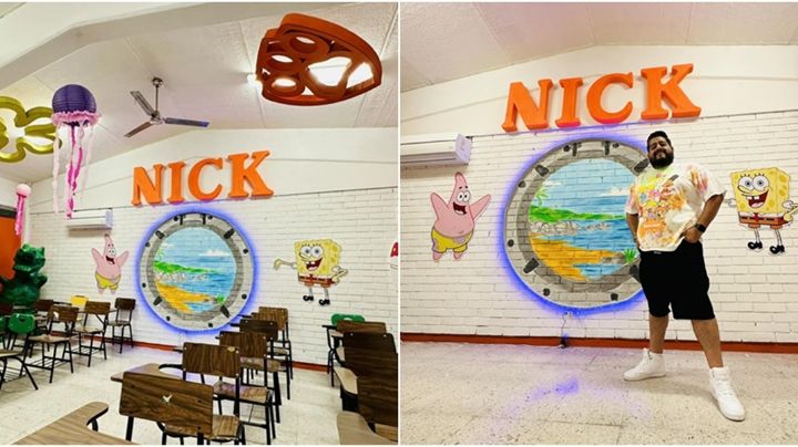 "El Profe Chido" da la bienvenida a sus alumnos con aula decorada al estilo Nickelodeon
