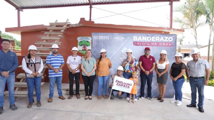 Ayuntamiento de Emiliano Zapata arranca rehabilitación del jardín de niños más antiguo en La Estanzuela