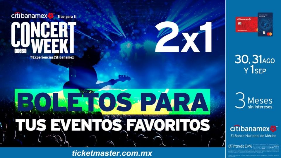 Concert Week está dirigido a todos los tarjetahabientes Citibanamex que son fanáticos de los conciertos en México