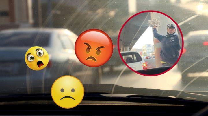 ¿Lo quiere limpio o roto? 'Franelero' en Pachuca amenaza con lanzar piedra a auto