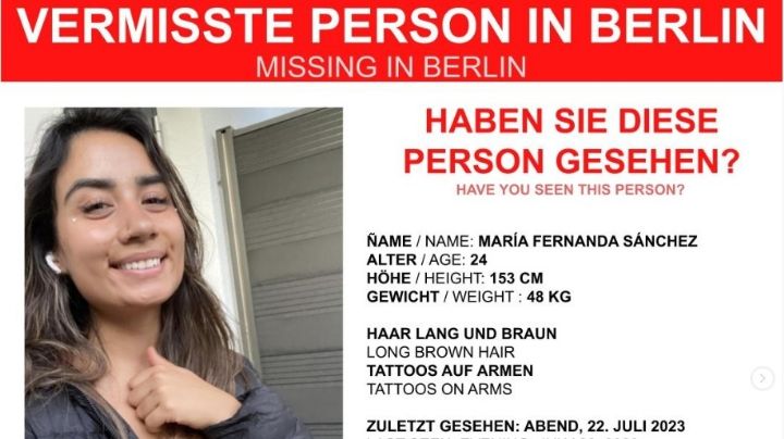 Mexicana desaparecida en Berlín: ¿cómo vestía María Fernanda el último día que fue vista?