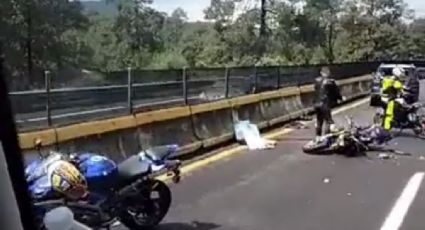 VIDEO | Motociclista muere al impactarse en la México-Cuernavaca