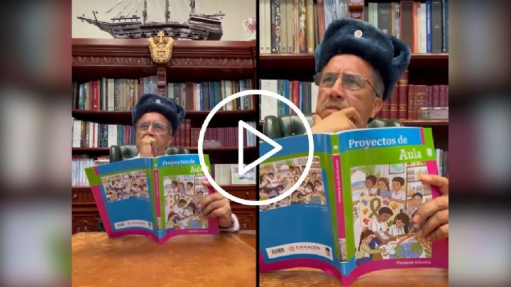 Disfrazado de ruso, Cuitláhuac se burla de críticas por comunismo en nuevos libros de texto (+video)