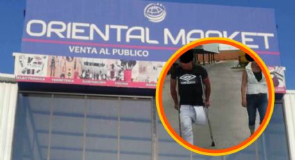 Con todo y muletas, hombre comete asalto en tienda oriental de Pachuca