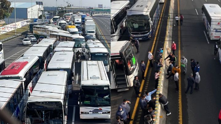 Tras 8 horas de bloqueos en la México-Pachuca, choferes de la línea Tizayuca liberan las vías