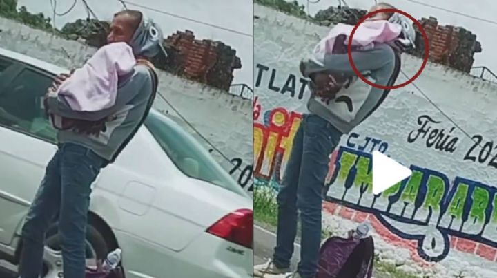 Señora disfraza a su perro de bebé para causar lástima y pedir dinero en la calle
