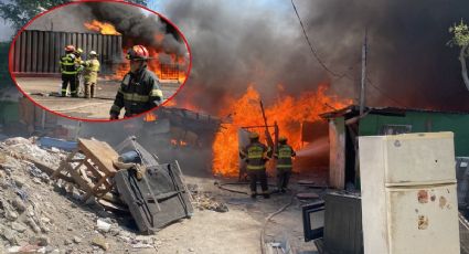 Voraz incendio deja sin casa a familias de escasos recursos en Escobedo