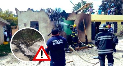 Avioneta salió de Veracruz y se desploma en casa de Puebla; hay 3 muertos