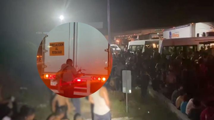 Encuentran más de 300 migrantes hacinados dentro de tráiler en Cosamaloapan, Veracruz