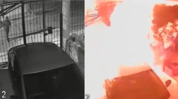 VIDEO| Hombres arrojan gasolina a auto en predio y este es consumido por el fuego