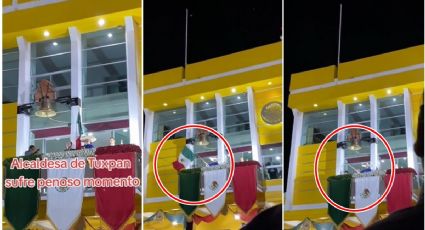 Se le cayó la Bandera de México a alcaldesa de Tuxpan, Jalisco | VIDEO