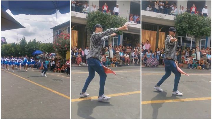 Profesor de Hidalgo se hace viral con sexi baile en desfile cívico | VIDEO