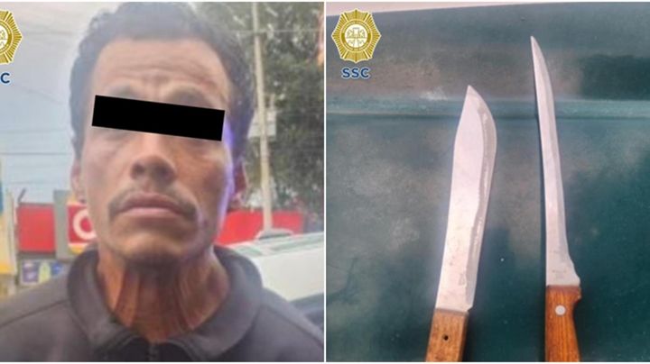 VIDEO: A sillazos y golpes, policías someten a sujeto armado con cuchillos en Tlalpan