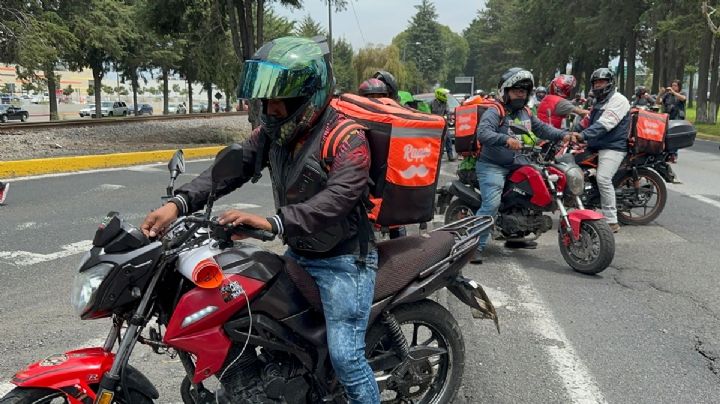 Repartidores de DiDi, Uber y Rappi protestan por ola de robos