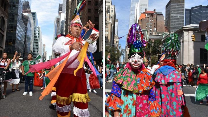 Desfilan Voladores de Papantla en Nueva York, por mes patrio