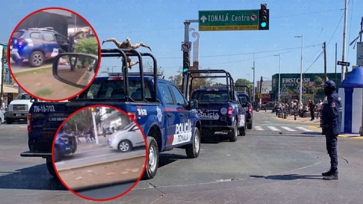 Persecución de película: Sujeto ataca a balazos e intenta atropellar a policías en Tonalá, choca varias patrullas y huye