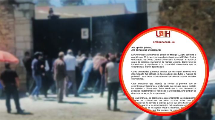 “Protesta no fue pacífica”, así responde la UAEH tras hechos de violencia