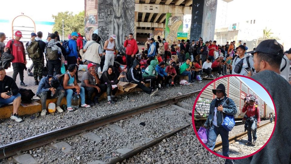 Unos 800 migrantes permanecen en Irapuato a la espera de abordar el tren de carga.