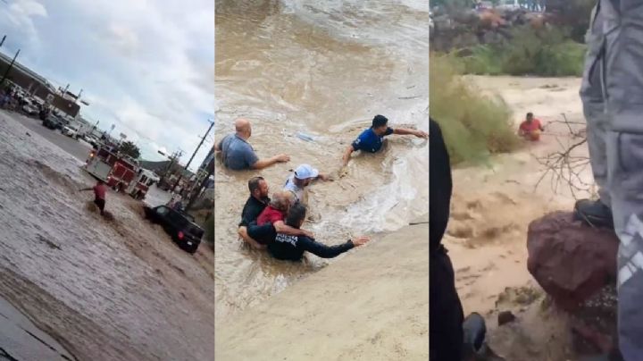 VIDEO | Adulto mayor es arrastrado por corriente de agua; intentaba salvar su camioneta