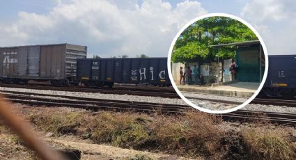 Tras paro de trenes de Ferromex, migrantes esperan en vías del sur de Veracruz