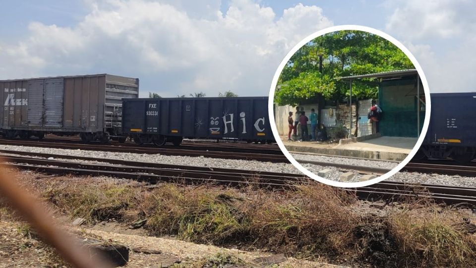 Migrantes varados en el sur de Veracruz tras detención de trenes de Ferromex